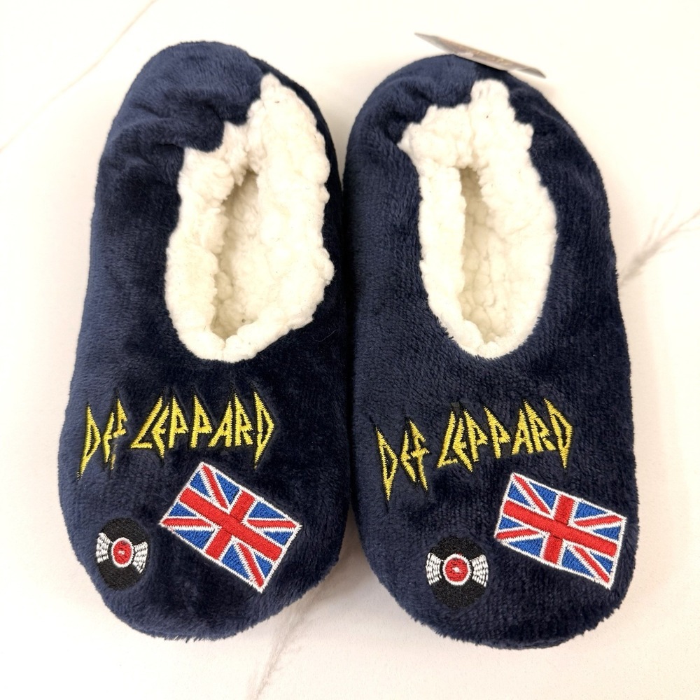DEF LEPPARD Fuzzy Babba Women's Slippers Size S/M 5 - 7 NEW! NWT! - Picture 5 of 5